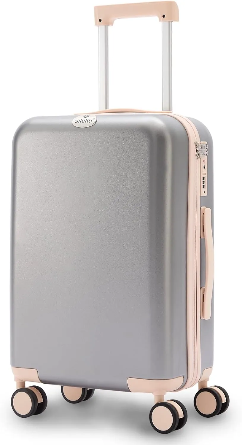 20 Inch Carry On Luggage for Women, Lightweight Hardside Suitcase with 360 Spinner Wheels, TSA Lock, Durable Luggage for Travel,Gray