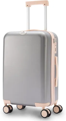 20 Inch Carry On Luggage for Women, Lightweight Hardside Suitcase with 360 Spinner Wheels, TSA Lock, Durable Luggage for Travel,Gray