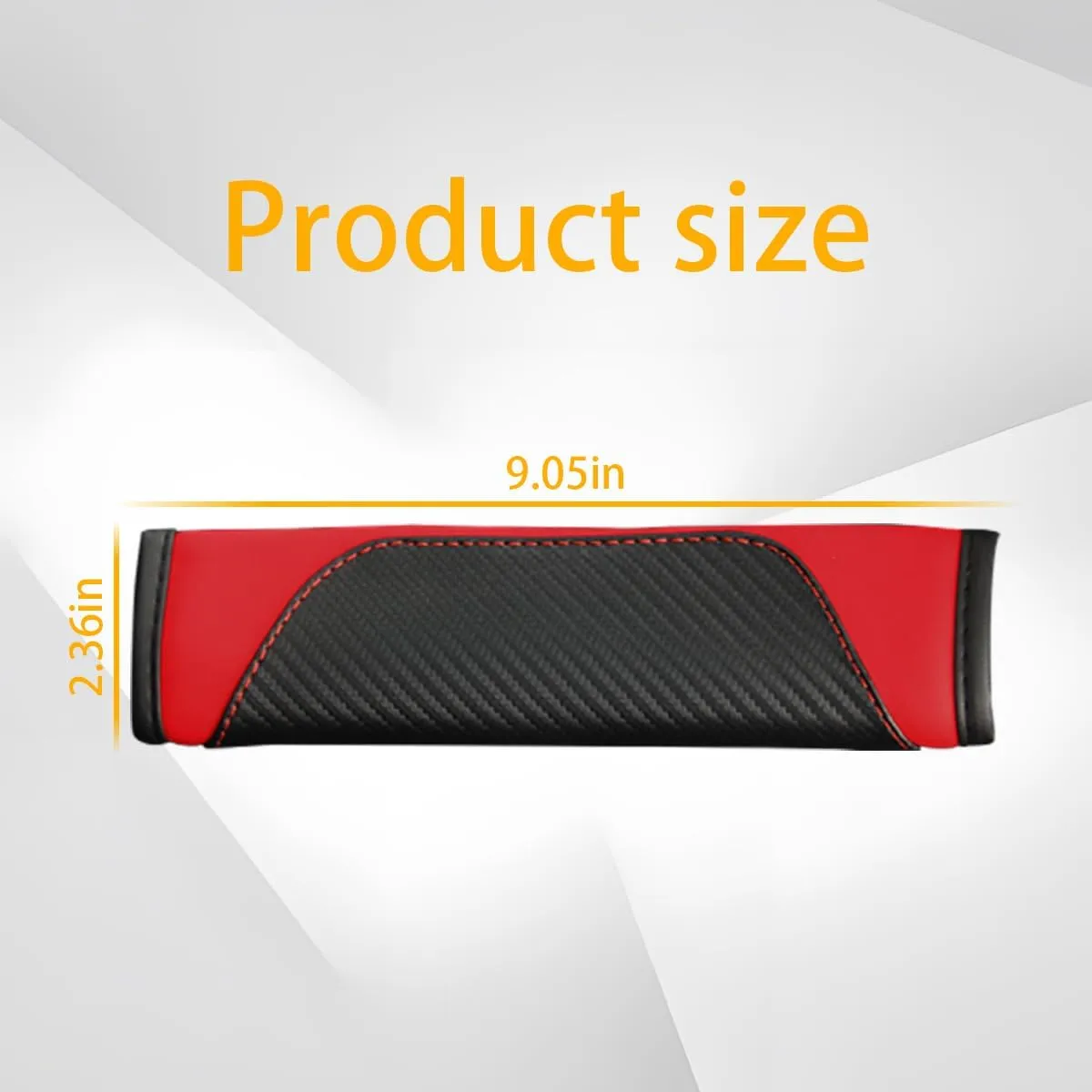 2PCS Car Seatbelt Pads, Auto Shoulder Belt Seatbelt Shoulder Strap Covers, Carbon Fibre Leather Vehicle Interior Seat Belt Comfort Guard Accessories, Universal for RV, SUV, Truck (Black/Red)