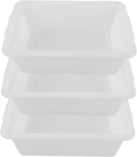 3pcs Box Storage Box Commercial Tote Tub for Home Washing Basin Tub Commercial Tote Tubs Bus Tub White Plastic