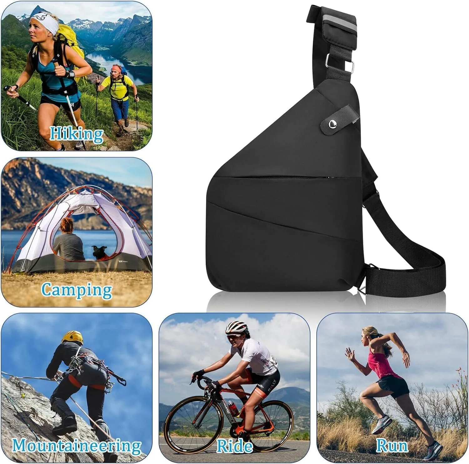 Anti Theft Travel Bag for Women Men, 2025 Slim Sling Multi-pocket Crossbody Travel with Adjustable Strap