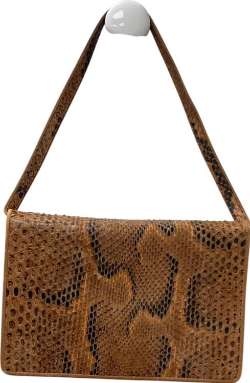 Brown Vintage Snake Skin Shoulder Bag