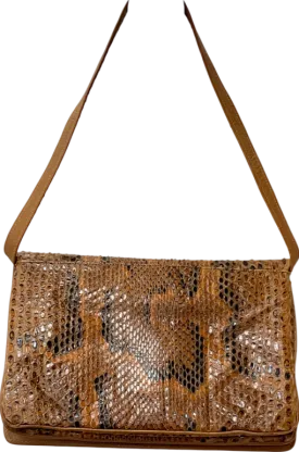 Brown Vintage Snake Skin Shoulder Bag