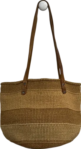 Brown Wicker Shoulder Bag One Size