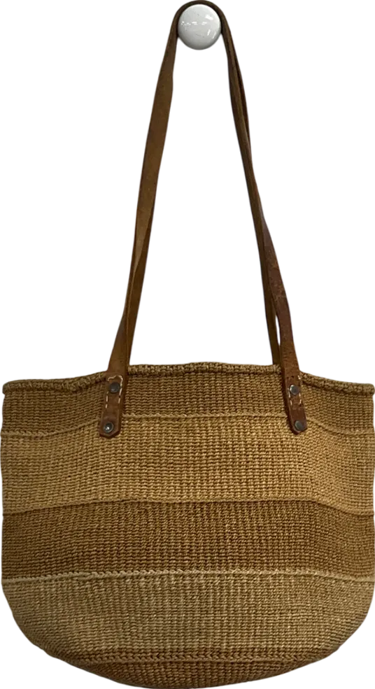 Brown Wicker Shoulder Bag One Size