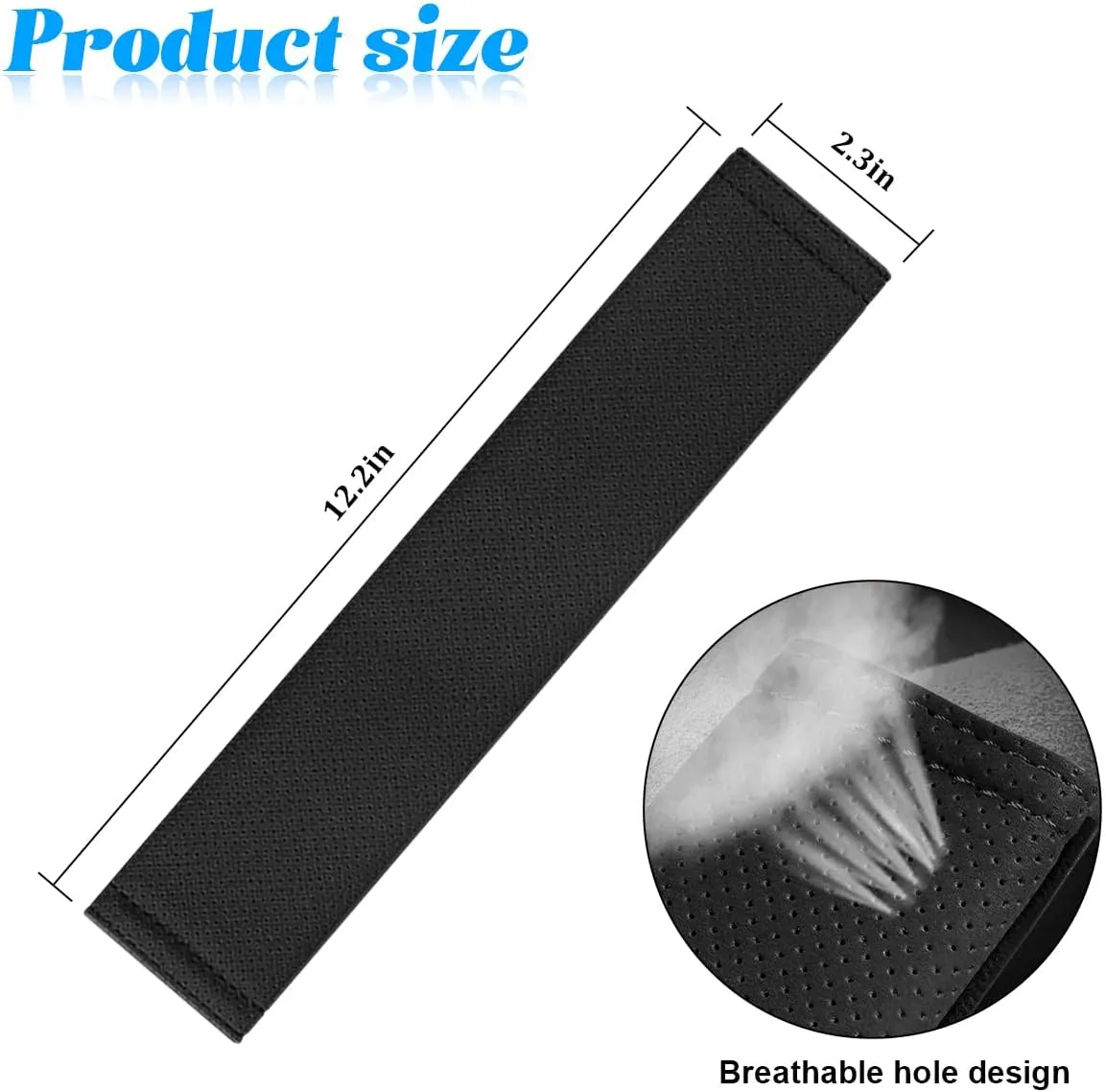 Car Seat Belt Cover Pad, 2PCS Suede Leather Soft Breathable Vehicle Seatbelt Shoulder & Neck Strap, Comfort Automotive Interior Protector Accessories, Universal for SUV Sedan Truck (Black)
