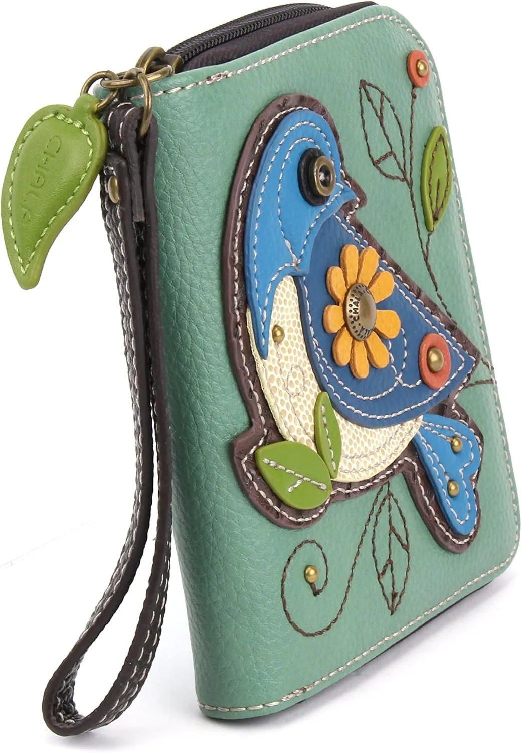 CHALA Zip Around Wallet, Wristlet, 8 Credit Card Slots, Sturdy Pu Leather