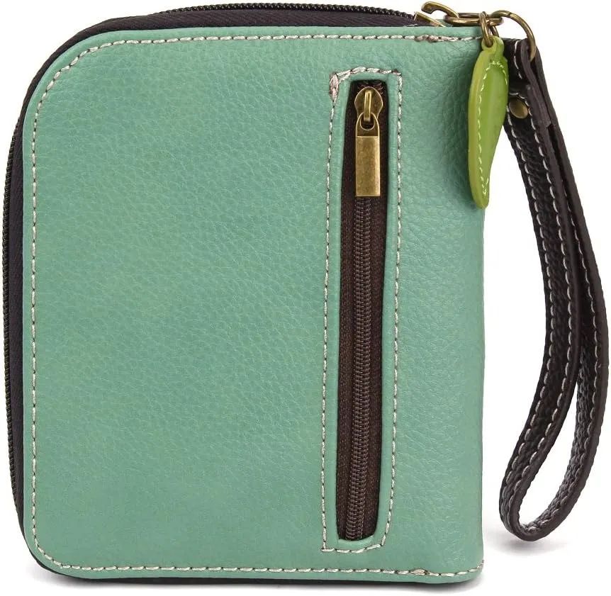 CHALA Zip Around Wallet, Wristlet, 8 Credit Card Slots, Sturdy Pu Leather