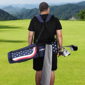 Craftsman Golf Star and Stripes Red White Blue Lightweight Easy Carry Shoulder Sunday Range Golf Bag
