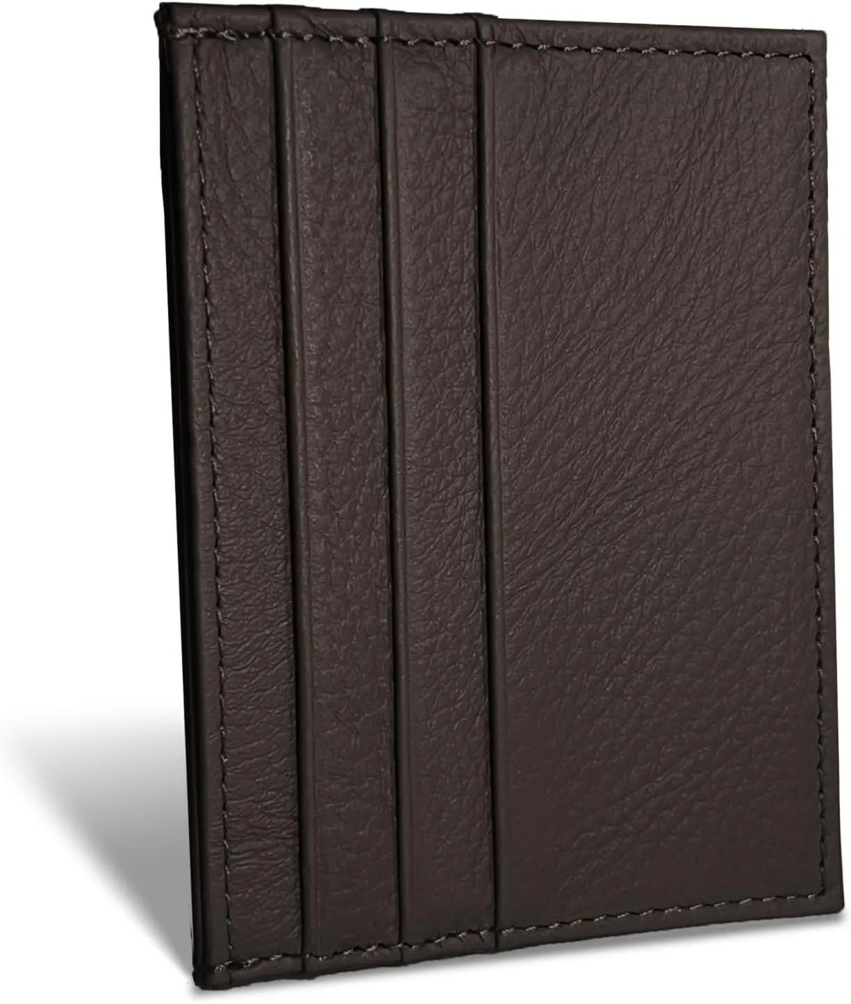 Credit Card Holder Wallet RFID Blocking Slim Credit Card Cases Holder Premium Leather Minimalist Front Pocket Small Wallet with 6 Card Slots and 1 Pockets for Men Women (Dark Brown)