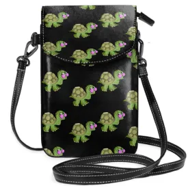 DJNGN Green Turtle Pattern Small Crossbody Cell Phone Purse Bag Smartphone Wallet Purse with Removable Strap
