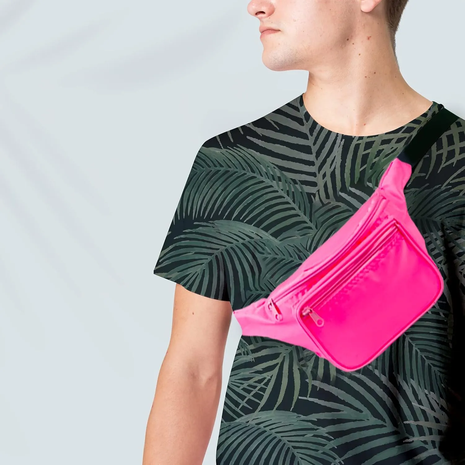 Funny Guy Mugs Plain Fanny Pack, Neon Pink