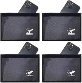 Gecko Travel Tech Faraday Bag Anti-Tracking GPS RFID Car Key Signal Blocker Wallet Shielding Pouch Protective Case for Cell Phone Car Key FOB, Data Privacy, Electronic Device Security (4 PACK - GRAY)