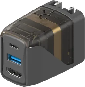 GENKI Covert Dock 2 for Handheld Gaming Consoles - 45W 4K60Hz HDMI Output Ultra Portable and Safe Dock - USB-C 3.2 PD Cable, 3 Regional Adapters incl (Gray)