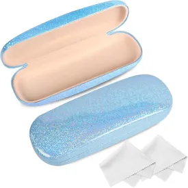 Joyberg Glasses Case, 2 Pack Eyeglass Case with Cleaning Cloth, Glasses Case Hard Shell Fits Most Glasses