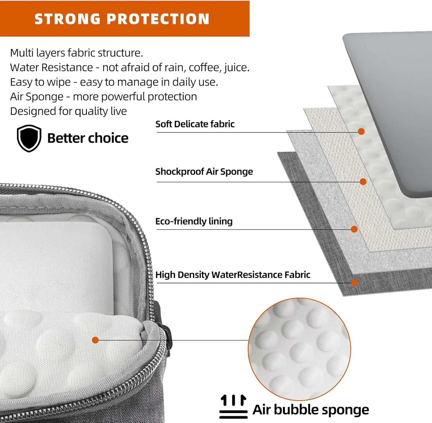 KINGSLONG 15.6 inch Laptop Shoulder Bag, Slim Shockproof Computer Sleeve Notebook Ultrabooks Carrying Case Handbag Cover Fit for Acer Asus Dell Lenovo HP Toshiba, Gray