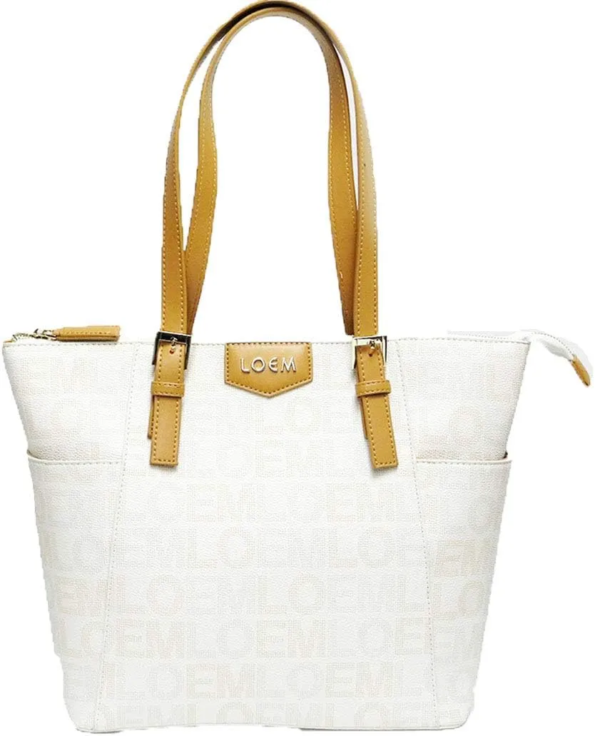 LOEM Classic signature Print golden logo trapezoid shoulder Bag tote