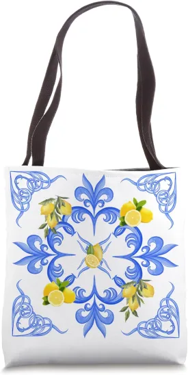 Majolica, Amalfi Coast, Positano, Ceramic Lemon Print, Italy Tote Bag