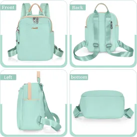 Mini Backpack, Small Lightweight Travel Backpack Purse, Waterproof Daily Backpack Purses, Mint Green