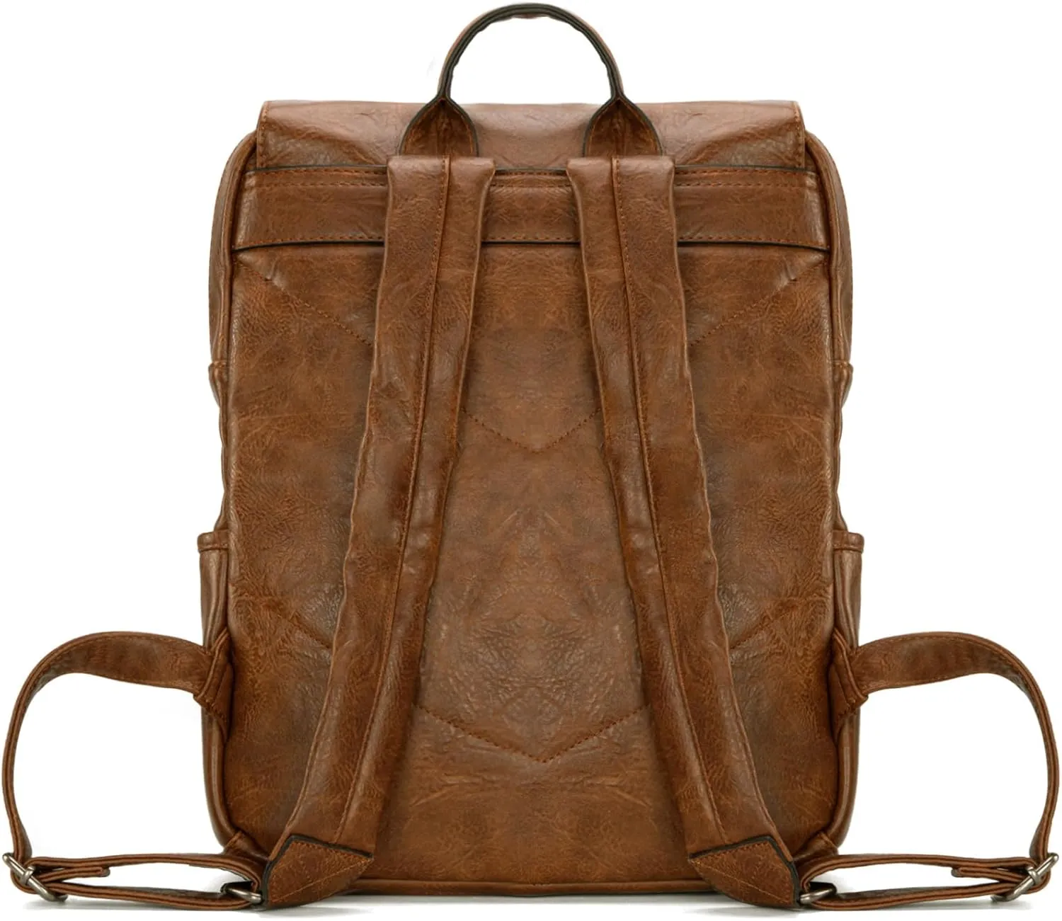 Montana West  Wrangler Brown Leather Laptop Backpack Purse Women and Men Unisex Fashion Backpack