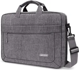 MOSISO Laptop Shoulder Messenger Bag Compatible with MacBook Air 15 inch M2 A2941/Pro 16 inch M3 A2991 M2 A2780 M1 A2485 A2141,15-15.6 inch Notebook with Adjustable Depth at Bottom, Gray