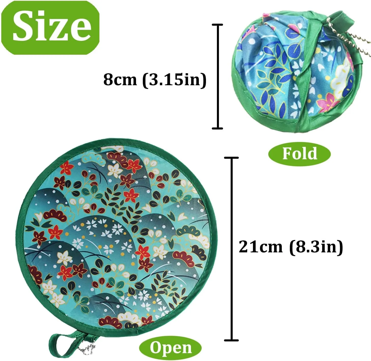 MXY Foldable Fan Summer Handheld Fan Round Folding Hand Fan for Personal Daily Use, Decoration, Wedding, Party Decor, Dancing, Performance, 4 Different Fruits Patterns