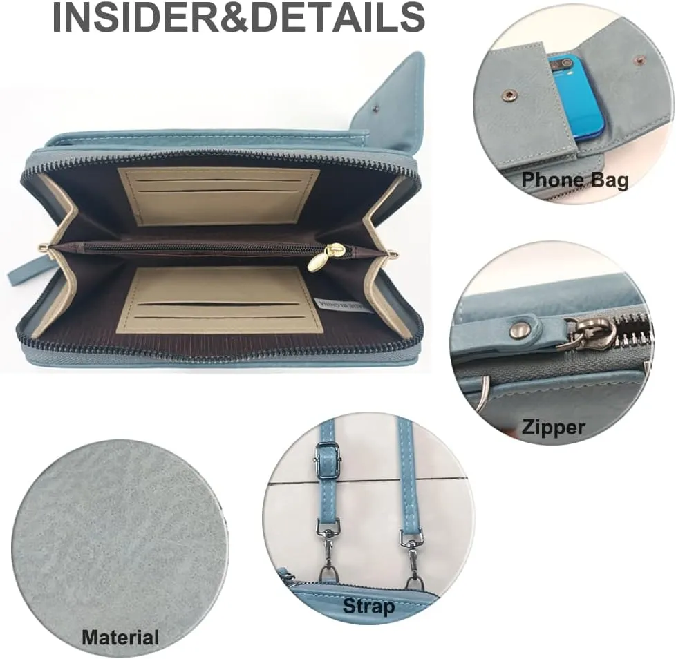 PORT&LOTUS Crossbody Bags for Women Cell Phone Purse Wallet Ladies Small Women's Handbags PU Leather Shoulder Card Holder