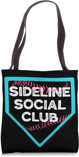 Sideline Social Club Funny Baseball Home Plate Drip Tote Bag
