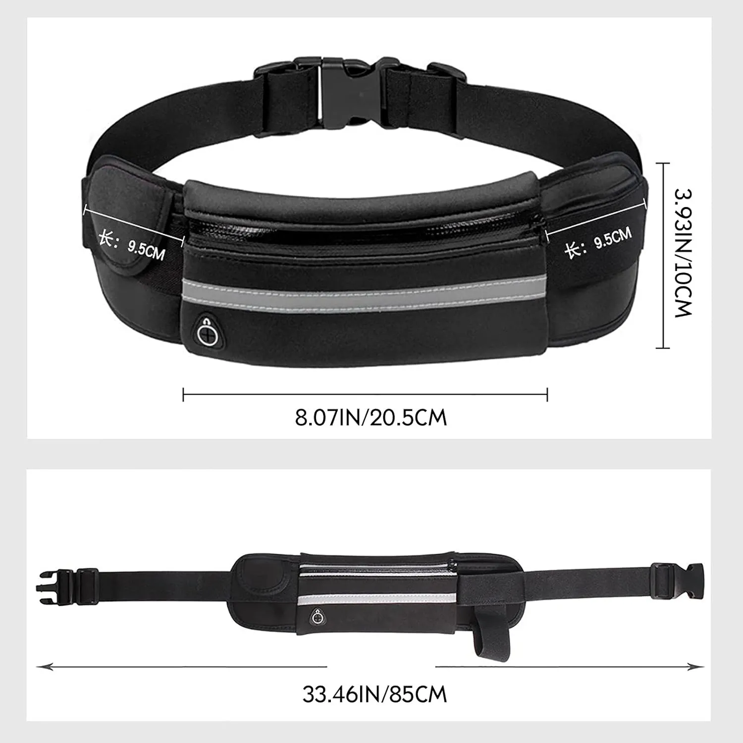 Slim Running Belts for Women, Waterproof Fanny Pack for Men,Phone Holder for Running,Reflective Waist Bag for Women,Runners Belt Pouch,Money Belt,Waist Pack for Workout Running Travel Camping