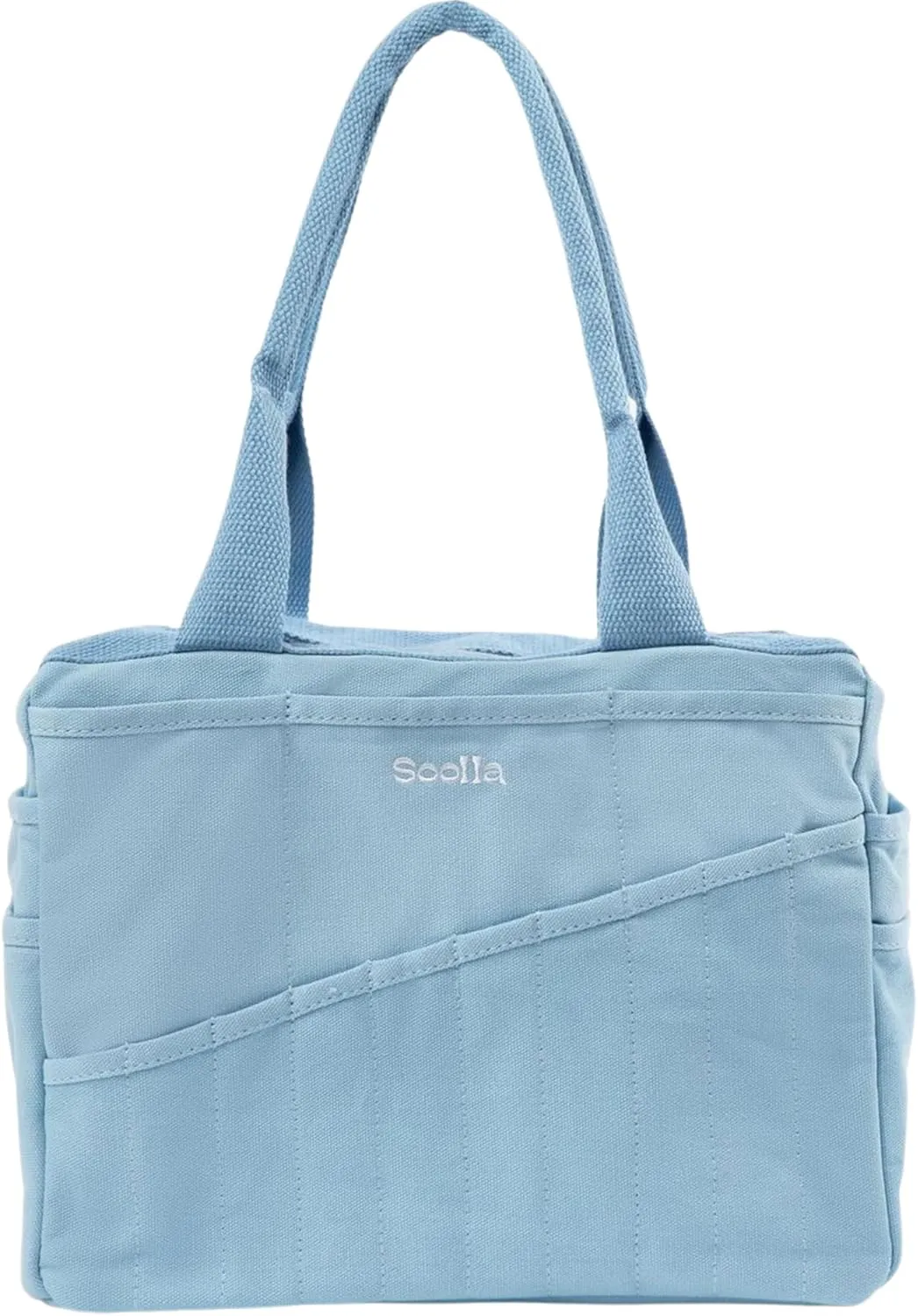 Soolla Studio Bag: Pottery Tool Bag, Art Supply Storage Organizer, Craft Tote, Knitting Yarn, Crochet Projects, 30 Pockets, 25  Canvas Colors, Artist Gift (Blue Skies)