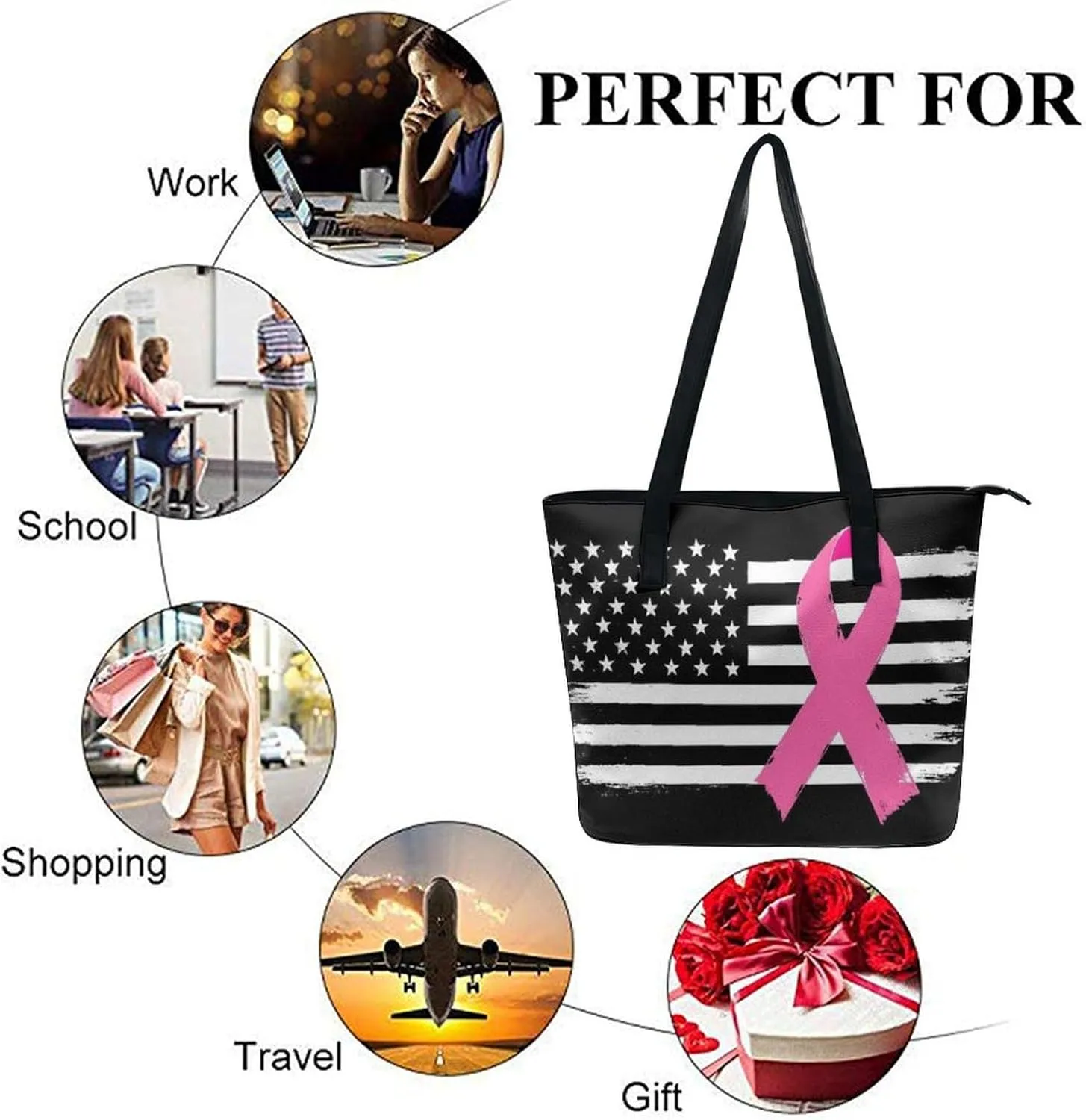 Women's Leather Large Capacity Work Tote Bag Handbags Big Commuter Bag