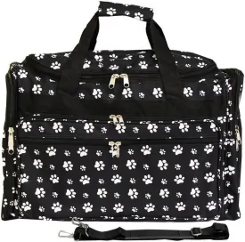 World Traveler Feel Good Prints 19-inch Duffel Bag, Black White Paw