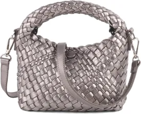 Woven Purse For Women, Small Crossbody Tote Bag with Detachable Shoulder Strap, Girls Top Handle Handbag
